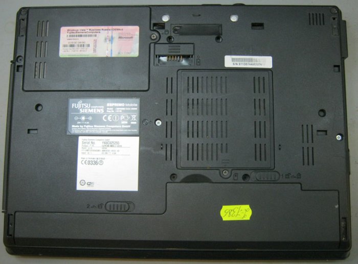 нижняя часть ноутбука Fujitsu-Siemens U9200