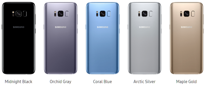 Samsung Galaxy S8 - цвета